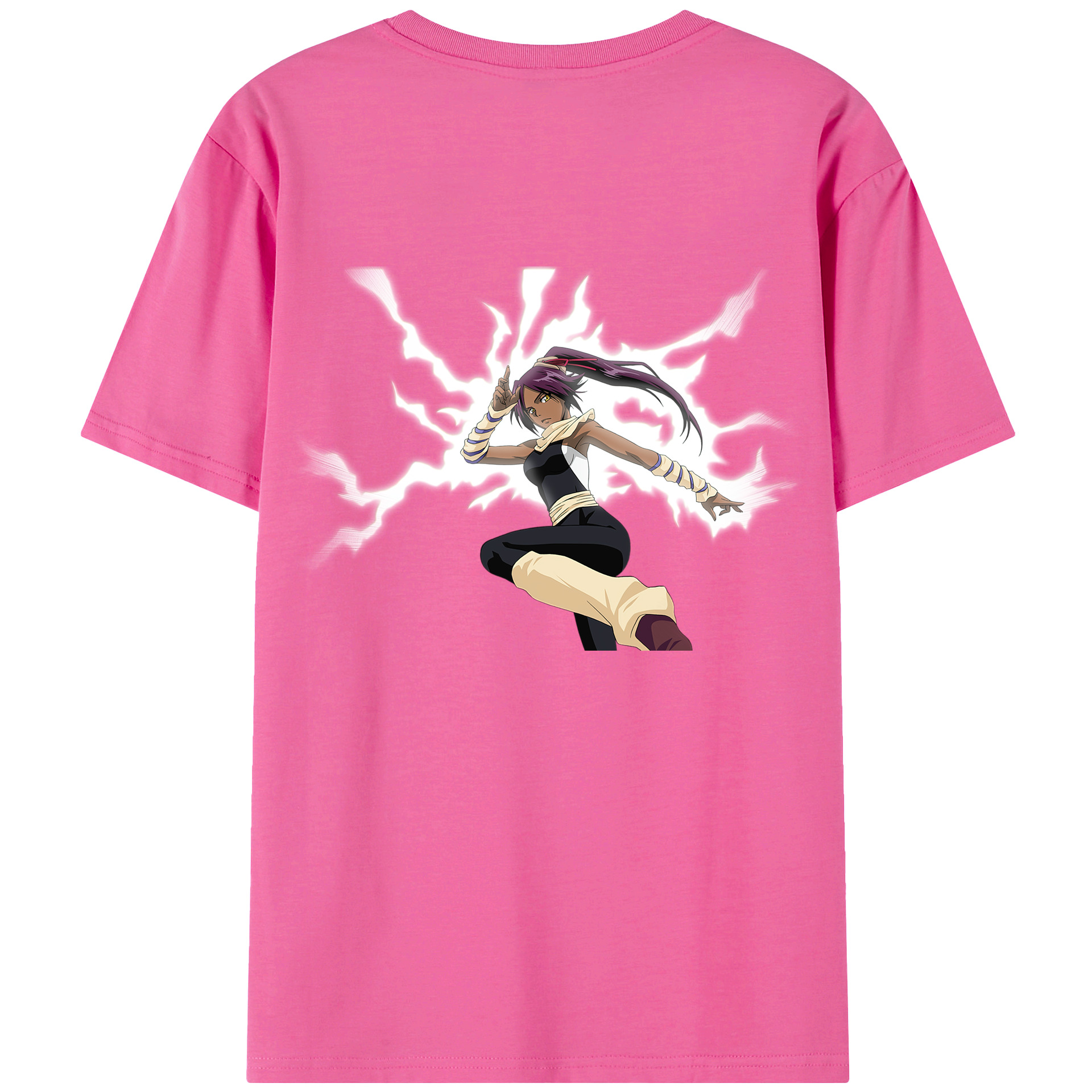 （画像用） ブリーチ 四楓院 夜一（しほういん よるいち） BLEACH Shihouin Yoruichi レディース半袖Tシャツ(バックプリント)